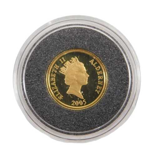 A commemorative proof one pound gold Nelson coin, 1758-1805, Alderney, in proof casing and outer...