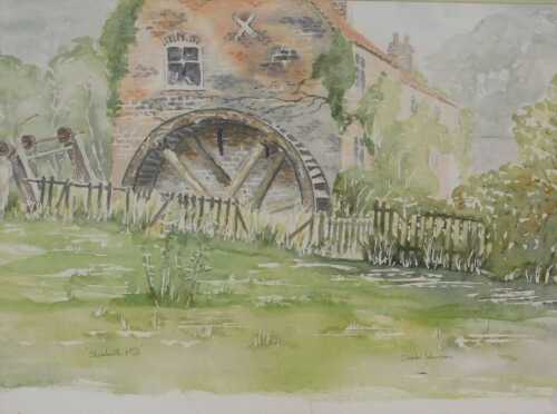 Debbi Johnson. Stockwith Mill, watercolour, signed.