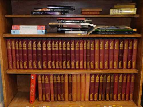 Various bound Punch annuals, various dates to include 1938, 1934, etc., in gilt stencilled...