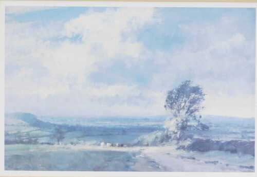 After Seago. The Gouache Valley 1952, limited edition print number 9/400, 33cm x 49cm.