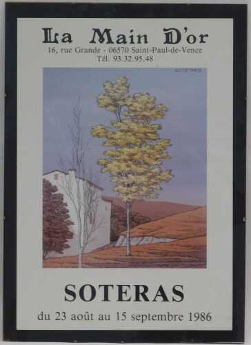 After Soteras. Exhibition poster 15th September 1986, 65cm x 46cm.