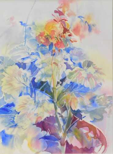 Mike Helmy (20thC). Flowers, watercolour, signed, attributed verso, 37cm x 28cm.