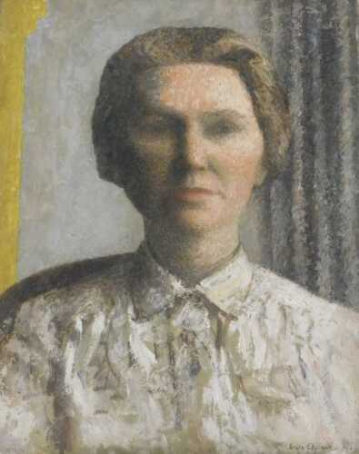 Ursula Edgcumbe (1900-1985). Head and shoulders portrait of a lady, oil on canvas, signed and...