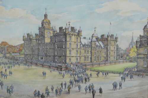 James Porteous Wood (1919-2005). School, artist signed limited edition print number 134/560,...