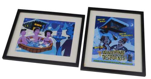 After Adam. They're Wintertime Decadents, print, 40cm x 29cm, and another, figures in jacuzzi. (2)
