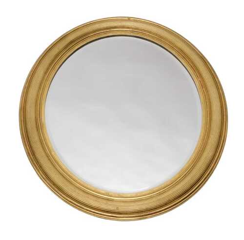A 20thC oval mirror, with bevelled glass and gilt frame, 65cm x 59cm.