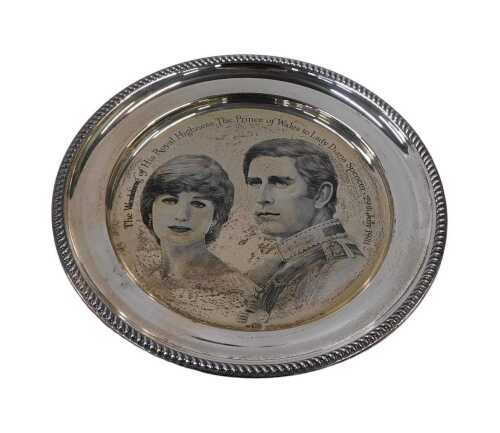 An Elizabeth II silver commemorative plate, The Wedding of HRH The Prince of Wales to Lady Diana...