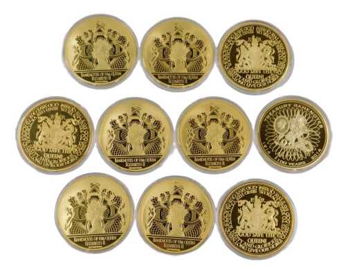 Various medallion coins, Queen Elizabeth II denomination coins, to include one hundred pound...