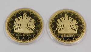An Elizabeth II 2016 gold-plated commemorative medallion for the coronation in 1953, in proof... - 2