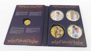 Various portrait medallions of Princess Diana, gold plated with Swarovski inserts, with some... - 5