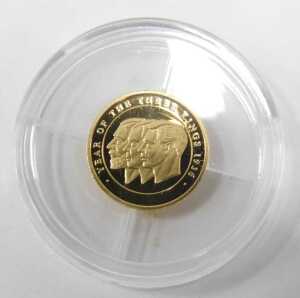A Year of The Three Kings 14ct gold commemorative proof coin, showing George V, Edward VIII and... - 2