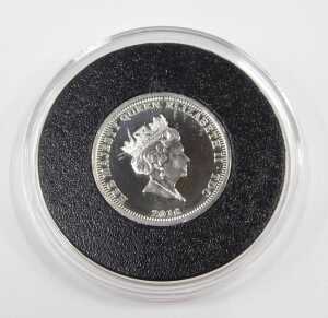 A Queen Elizabeth II 90th birthday silver proof one pound coin, in proof case and outer pouch,... - 2