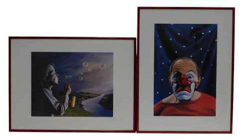 Gerd Bannuscher (b1957). Child blowing bubbles, print, signed, 43cm x 53cm, another similar...
