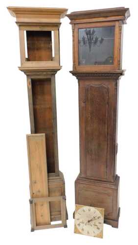 A 19thC longcase clock movement, with 26cm wide Roman numeric dial signed Jn Wilton Peterboro,...