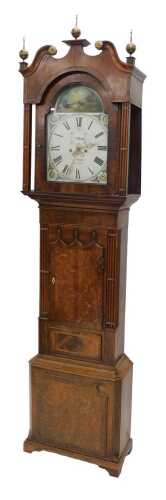 A 19thC mahogany longcase clock, the 35cm wide Roman numeric arched dial with subsidiary second...