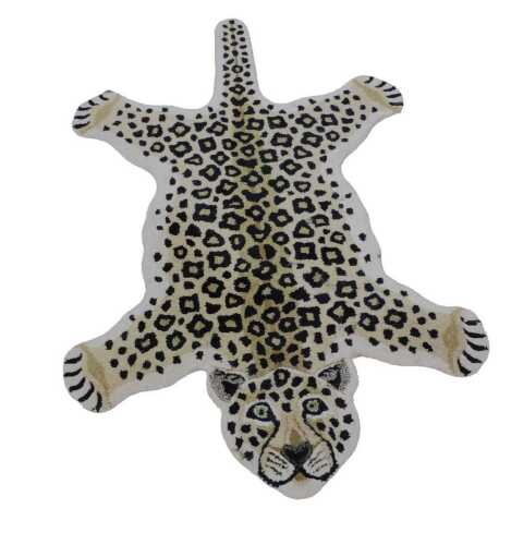 A 20thC Doing Good Tappis Amis Looney Leopard rug, 152cm x 92cm.