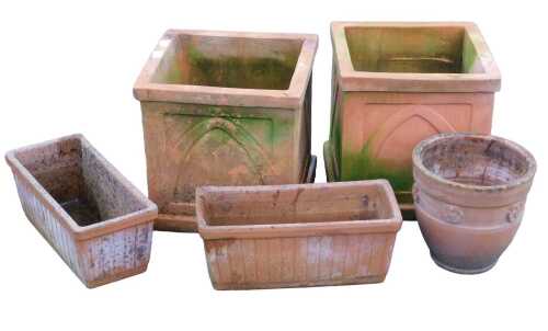 Various modern planters, circular plant pot, 25cm high, 27cm diameter, etc. (5)