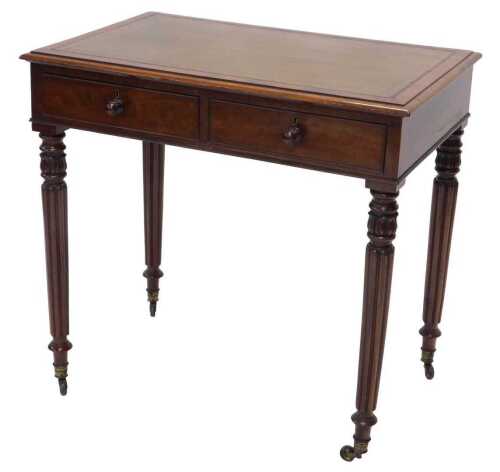 An early 19thC mahogany writing table, in the manner of Gillows of Lancaster, the rectangular...