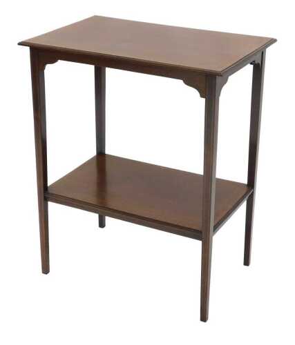 An Edwardian mahogany side table, the rectangular top with a wide crossbanding, raised on square...