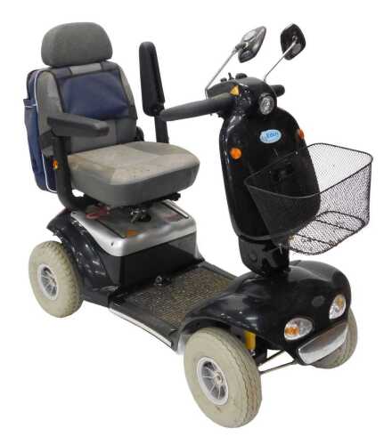 An Eden mobility four wheel scooter, with front basket and charger. (AF)