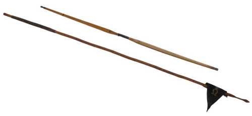 A 20thC archery bow, 223cm long, and another. (2, AF)