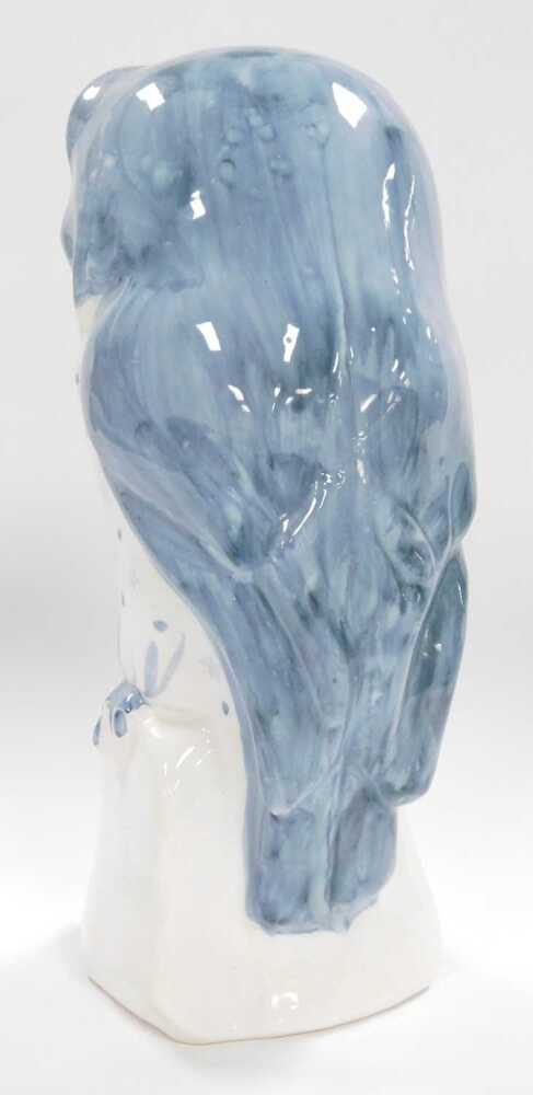 A David Sharp Rye pottery figure of an owl, decorated in blue, printed ...