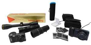 Cameras and optical related equipment, to include a Nikko Stirling telescopic sight, further...