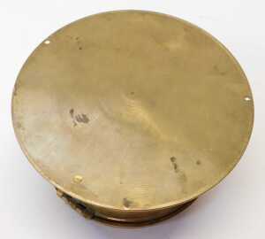 A brass cased ship's clock, the circular dial bearing Roman numerals and Made for Royal Navy... - 3