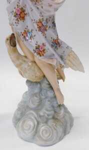 A pair of late 19thC Continental porcelain figures, modelled as Hebe beside a raven, and... - 5