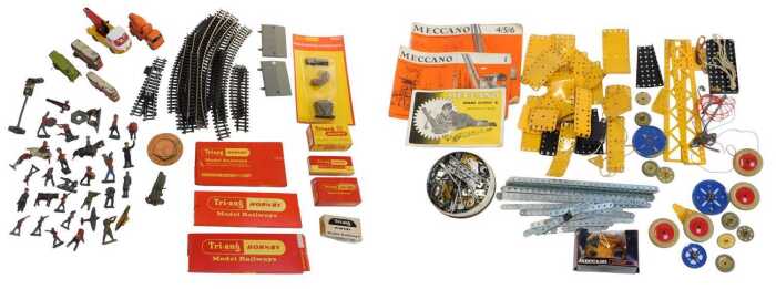 A group of toys, to include Meccano, playworn diecast vehicles to include a Qualitoys by Corgi...