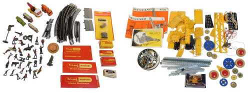 A group of toys, to include Meccano, playworn diecast vehicles to include a Qualitoys by Corgi...