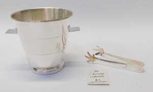 An Arthur Price Sovereign Collection silver plated twin handled ice bucket, with tongs, boxed. - 2