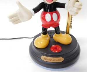 A Mickey Mouse table lamp, the shade decorated with silhouettes of Mickey Mouse, the base... - 2