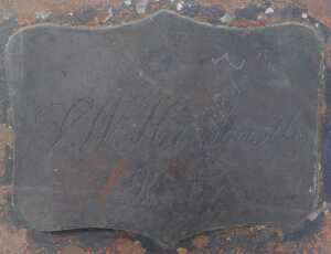 A Royal Navy bicorn hat storage case, bearing a name plaque for JW Hardcastle RN, together with... - 5
