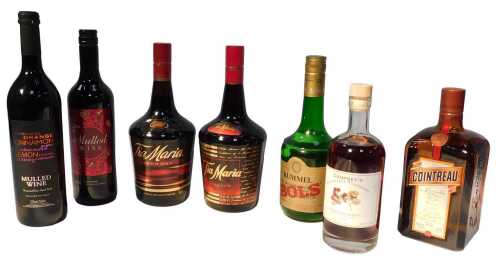 Alcohol, to include Tia Maria, Cointreau, Bols, etc. (7)