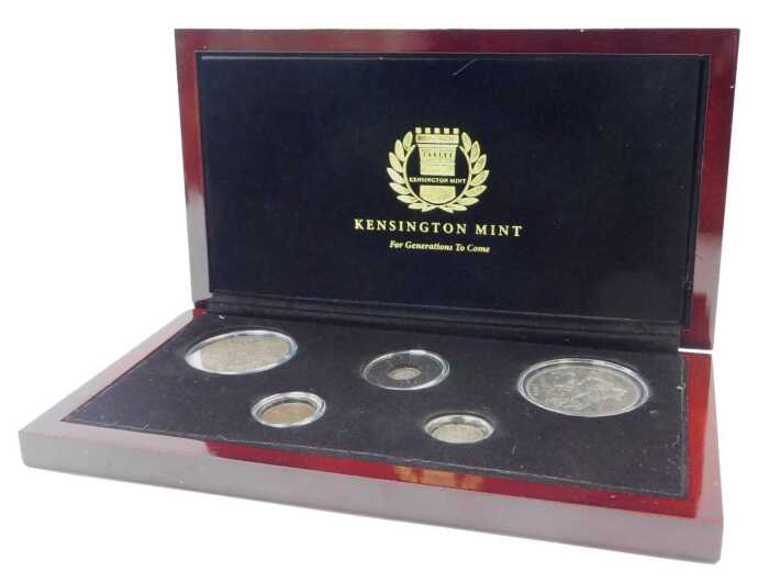 A Kensington Mint For Generations to Come Unique Victorian coin set, comprising five coins, to...