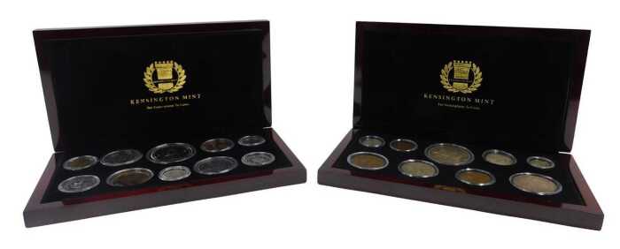 Two Kensington Mint For Generations to Come coin sets, comprising a 1935 Silver Jubilee set,...