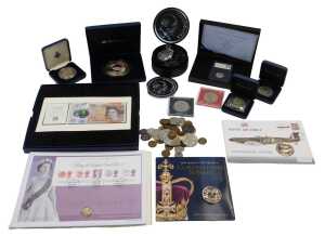 A group of commemorative and other coinage, to include a date stamp new 12-sided one pound date...