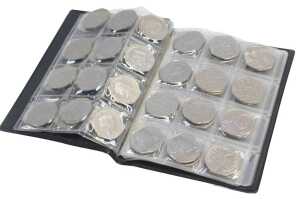 A World Coin stock album, containing forty seven Elizabeth II fifty pence coins, to include...