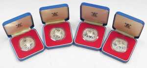 Four Royal Mint Elizabeth II 1977 silver proof commemorative crowns, boxed. - 2