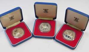 Three Royal Mint Elizabeth II 1977 silver proof commemorative crowns, boxed. - 2