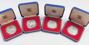 Four Royal Mint Elizabeth II 1977 commemorative silver proof crowns, boxed. - 2