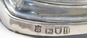 A pair of Edward VII loaded silver candlesticks, of slender tapering form, raised on an oval... - 3