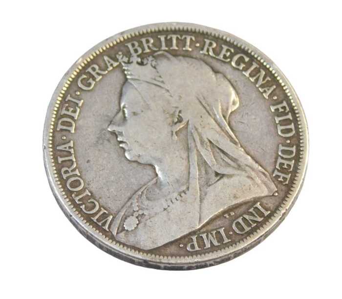 A Victorian 1895 silver crown.