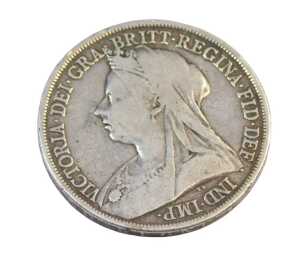 A Victorian 1895 silver crown.