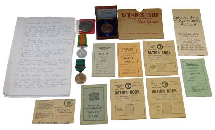 A group of ephemera relating to Walter (Tim) Houldershaw, to include the WWII Defence Medal, an...
