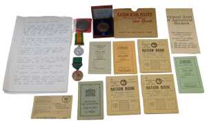 A group of ephemera relating to Walter (Tim) Houldershaw, to include the WWII Defence Medal, an...