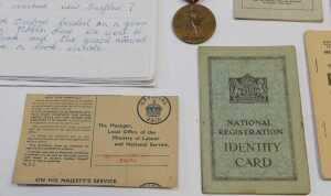 A group of ephemera relating to Walter (Tim) Houldershaw, to include the WWII Defence Medal, an... - 2
