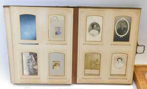 An Edwardian brown leather-bound photograph album, embossed with flowers and gilt tooling,... - 2