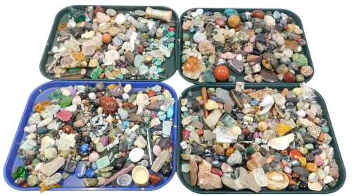 A group of polished and unpolished semi precious and other stones, to include amethyst,...